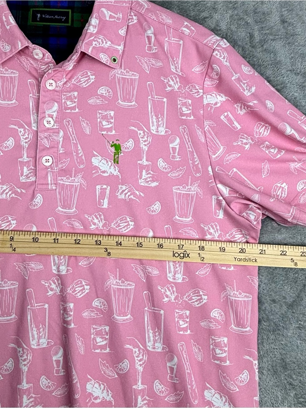 William Murray Shirt Men Medium Pink Minty Fresh Novelty Golf Polo - Picture 11 of 13